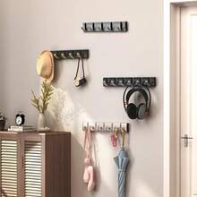 1 pieza Organizador de pared plegable de uso pesado - Duradero y ahorra espacio - Soporte multiusos para abrigos, toallas, llaves y ropa - Fácil de montar para el baño, la puerta trasera y el armario - Multicolor - Ver 3