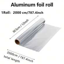 Rollo de papel de aluminio grueso avanzado - 1000/2000 cm de largo, multicapa resistente al calor, adecuado para hornear, barbacoa y cocinar, muy adecuado para uso familiar/restaurante y picnic al aire libre, una herramienta esencial para hornear en la cocina. Imprescindible para vacaciones/Acción de Gracias.