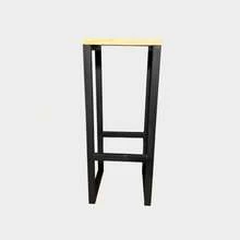 Banqueta Alta Estilo Industrial Conforto Cozinha Bares Restaurantes Bistrô Madeira Pinus Metalon Ferro Reforçada