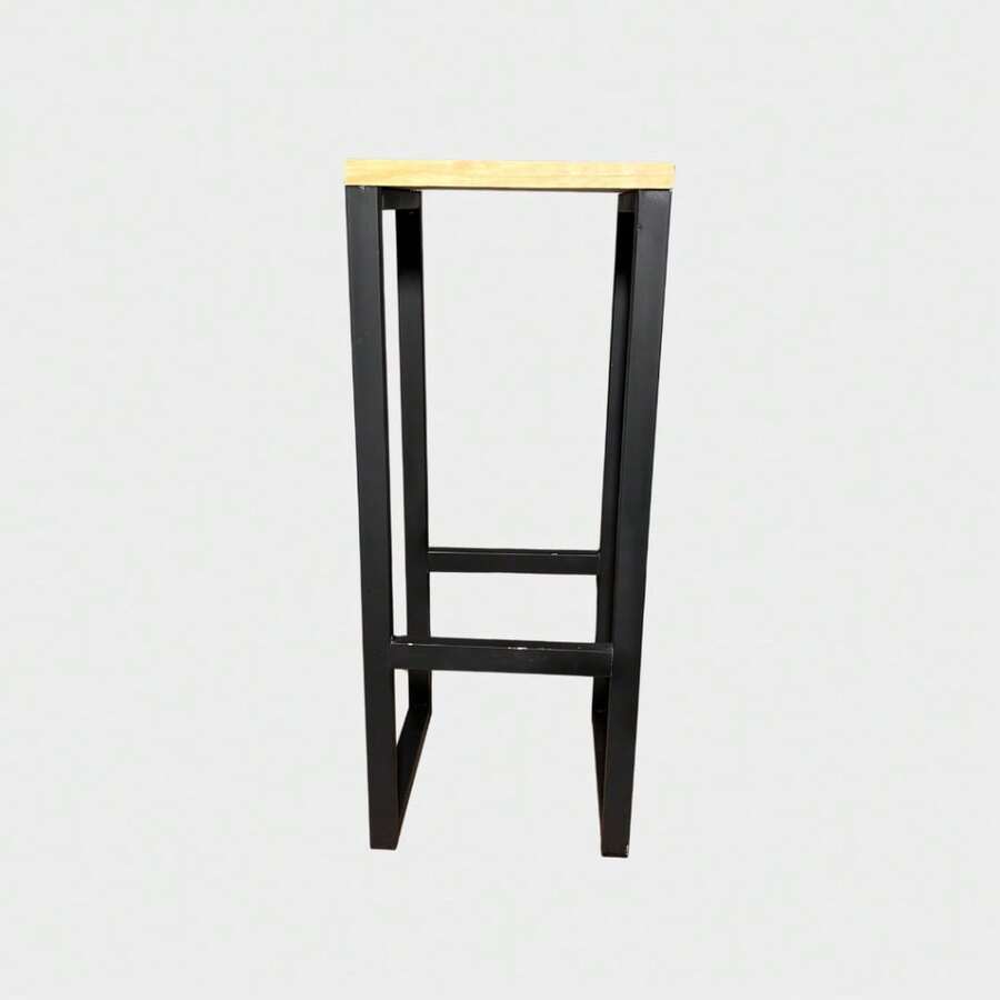 Banqueta Alta Estilo Industrial Conforto Cozinha Bares Restaurantes Bistrô Madeira Pinus Metalon Ferro Reforçada