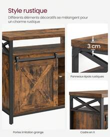 VASAGLE Television Stands & Entertainment Centers - 棕色+黑色 - 查看 8