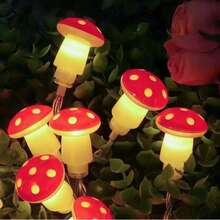 1pc LED String Light Red Mushroom-Shaped Bulbs, Plant Series Decorative Colorful Light String For Room Decoration - Warm white light - View 12