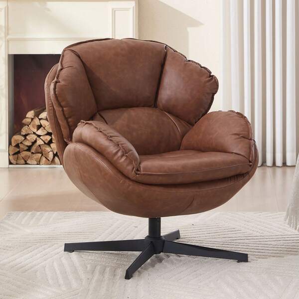 WAHSON OFFICE CHAIRS Occasional Accent Chair Swivel Armchairs For Living Room Relax Lounge Chair Upholstered Reading Chair