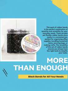 500/1500/3000pcs Black Disposable Small Hair Ties, Suitable For Little Girls, Elastic And Durable. Hair Ties With Rubber Rings, Designed For Girls - Black - View 2