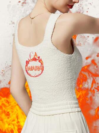 1pc Thermal Vest For Women With Chest Pad And Fleece Halter Vest Lamb Fleece Warm Base Shirt Autumn And Winter Free Wear Bra Integrated With Fashion Everything Match The Trench Coat Padded Jacket