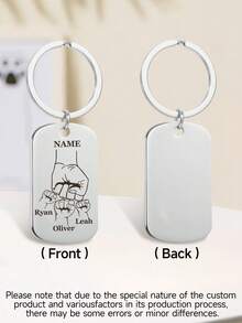 Ayotu Llaveros personalizados con patrón de puño familiar, etiquetas personalizadas para mascotas, colgantes para mochilas, llavero de regalo para maestros para papá, esposo y colegas, regalo del Día del Padre - Multicolor - Ver 10