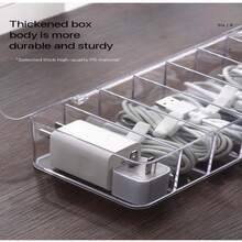 Hộp quản lý cáp sạc nhanh, 1 hộp quản lý cáp chống bụi, hộp sắp xếp cáp, hộp đựng cáp dữ liệu để bàn cho bộ sạc điện thoại, kẹp dây nguồn, hộp quản lý cáp nhiều ngăn trong suốt để bàn, quà tặng Ngày Phụ nữ, quà sinh nhật. - Trong sáng - Xem 9