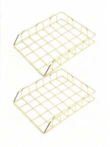 A4 Desktop File Organizer Rack, Removable Tabletop Study & Office Document Storage Metal Stand, Stackable Metal Desk Letter Tray/A4 Paper Holder, File Organizer For Office, School, Home,School Supplies,Back To School