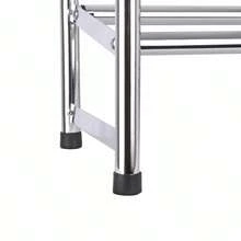 2/4 Tier 23cm Side 62-115cm Extendable Chrome Shoe Rack Tidy Organiser Holder - Silver - View 6
