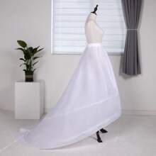 New White Wedding Dress Petticoat With Hoop, Suitable For Christmas Wear