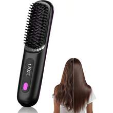 Mini Hair Straightener Brush, Straightening Comb, 20s Fast Heating, Automatic Constant Temperature, Reduce Hair Damage