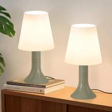 homefire Bedside Lamp Living Room Table Lamp With Cable - Table Lamp Set Of 2 Small Lamps Green E14 Table Lamps Modern Country House Style For Dining Table Bedroom - Without Bulb - 查看 1