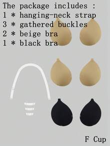 1 件女士粘性无肩带露背聚拢硅胶胸垫，多功能隐形胸罩乳头罩，带可拆卸吊带，适合露背连衣裙、婚纱、泳装和角色扮演 - 彩色 - 查看 47