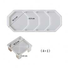 1 件/套 DIY 圆形方形杯垫硅胶模具环氧树脂杯垫收纳盒树脂模具手工树脂杯垫铸造模具 - 白色 - 查看 13