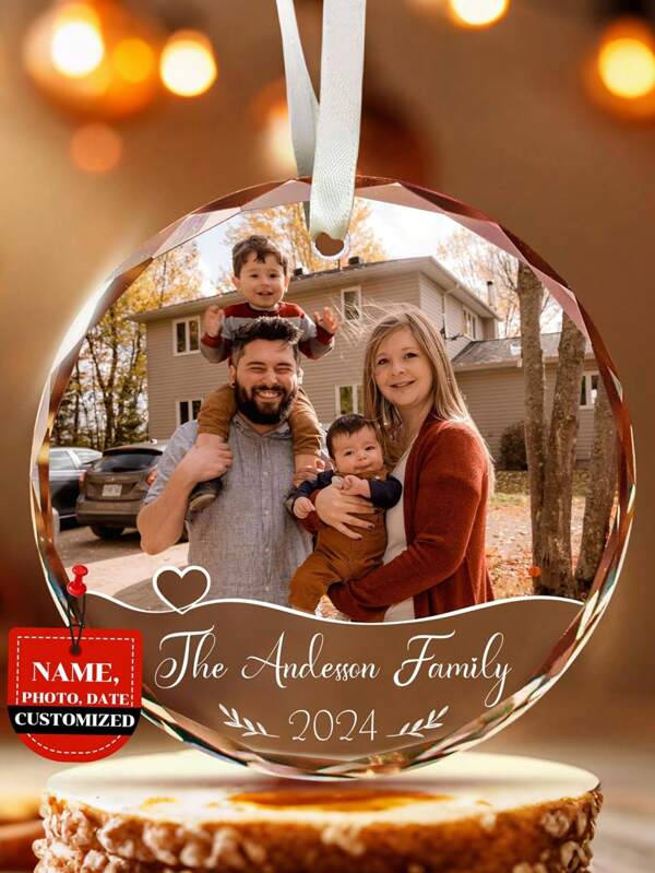 Custom Home Glass Decoration 2025-2026 Personalized Christmas With Custom Name, Photo, Date Decoration - Perfect Souvenir Gift For Family, Dad, Mom, Him, Her, Couple,Multi-Functional, Ornamental,Reusable,Exquisite,Stylish,High-Quality,Colorful,Modern,Custom,Personalized,Unique,Ideal Gifts For Him,Ideal Gifts For Her,Boyfriend,Dad,Girlfriend,Mom,Family,Friends,Tea Room,Home,Garden,Office,For Anniversaries,For Valentine's Day,For Mother's Day,For Birthdays,For Father's Day,For Graduation,For Weddings,For Housewarming,Customized Home Decor Supplies