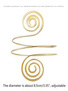 1PC Spiral Armband Swirl Upper Arm Cuff Armlet Bangle Bracelet Egyptian Costume Accessory For Women Gold Silver Color