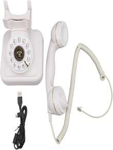 1 pieza Teléfono de boda blanco, teléfono de grabación, libro de visitas de audio con estilo vintage para grabar mensajes personalizados en tu boda o fiesta. Úsalo como libro de mensajes de audio para tu boda. En bodas, fiestas de cumpleaños, aniversarios, jubilaciones, graduaciones, noches de baile, galas benéficas o cualquier otro evento especial, puede utilizarse dondequiera que lo necesites. Deja que tus invitados dejen sus propios mensajes grabados para tu ocasión especial. - Blanco - Ver 8