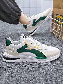 Zapatillas deportivas de hombre, de moda y versátiles, con suela suave y antideslizante.Zapatos deportivos para hombre, adecuados para primavera y otoño, modernos y versátiles, antideslizantes y resistentes al desgaste, el forro interior está hecho de material de malla, cómodo y suave. - Verde - Ver 5