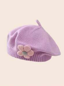 1 件婴儿花朵贝雷帽，可爱针织画家帽，适合婴儿男孩女孩，温暖秋冬 - 1PC - 查看 11