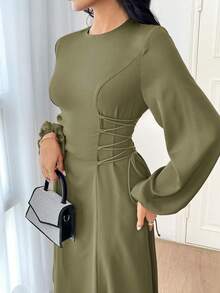 2025 Middle Eastern Style Green Dress For Women - Elegant Modest Maxi Dress S M L XL Sizes  Boho Chic Kaftan Dress For Wedding, Party  Special Occasions - 綠色 - 查看 8