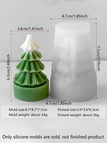 圣诞松树硅胶模具，3D立体造型，适用于手工蜡烛制作，设计精巧，易于拆卸和清洗，适合蜡烛批量生产，兼容石膏雕塑和创意绘画，是DIY爱好者的灵感来源，也是手工和艺术课程的理想教学工具，激发无限的想象力和创造力，可用于装饰花园、水族箱、家庭办公室、卧室、玄关等。这款硅胶模具易于拆卸和清洗，是家居装饰、圣诞装饰、房间装饰和圣诞礼物的理想之选。 - 白色 - 查看 5