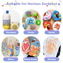 Acrylic Paint Markers 24 Colors, Acrylic Paint Pens, Rock Painting, Paper, Pumpkin, Wood, Egg, Canvas, Ceramic, Fabric, Leather, Glass, DIY Crafts. - 36 Colors/set - View 3