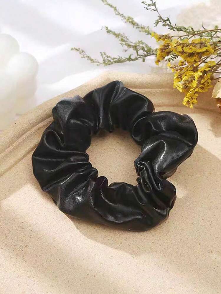 6 Packs PU Leather Cheer Hair Scrunchies Gold Stamping School Performance Scrunchy Bobbles Elastic Hair Ties Ties Hair Accessories Wrist Band Dance Recital, Gymnastics, Birthday, Themed Party Festivals Cosplay Show For Women (Gold) Casual, Gold Head Piece Ponytail Holders, Hair Bobbles ,Hair Rope Head Accessories Rubber Bands - Gold - View 9