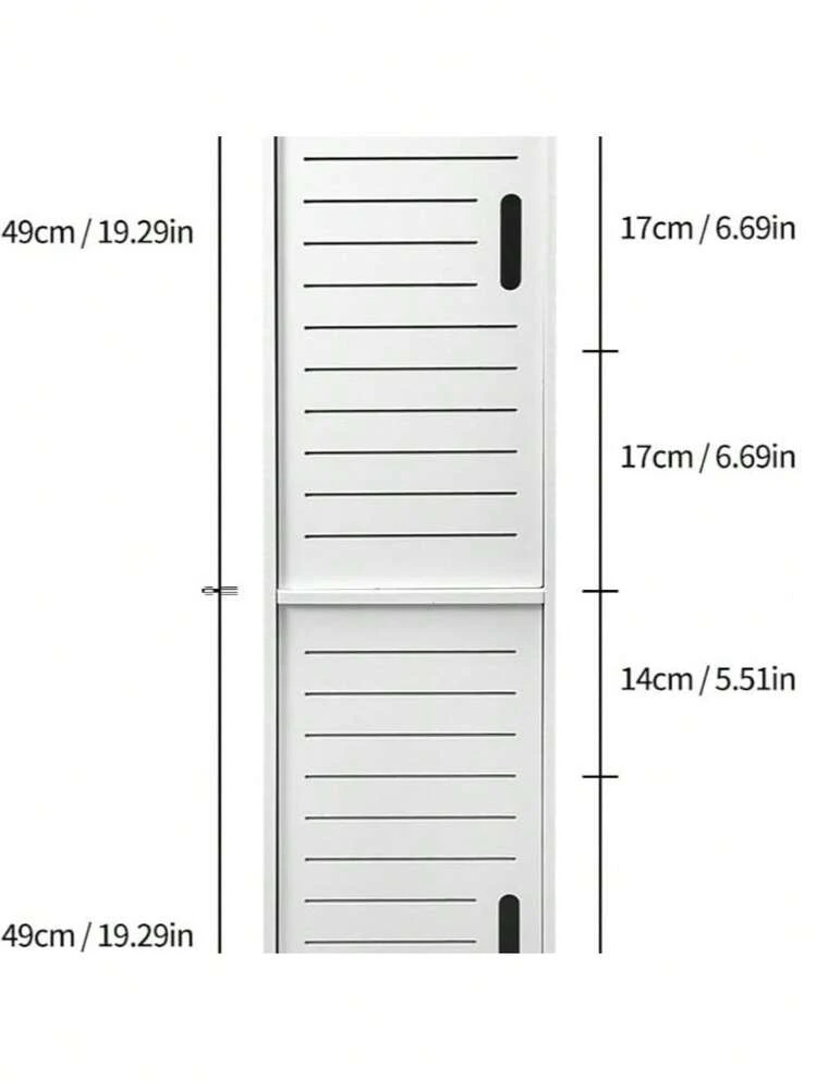 Stylish White Floor Cabinet – Bathroom Storage & Display Unit Ideal For Living Room, Kitchen & Office Spaces - خزانة حمام، بيضاء مجوفة - مشاهدة 2