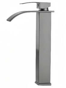 Container Sink Faucet Matte Black, High Waterfall Bathroom Faucet, Single Handle Single Hole Mixing Bowl Faucet With Large Rectangular Nozzle, Bar Sink Faucet, Bathroom Kitchen Items Kitchen Accessories Kitchen Kitchen Tools