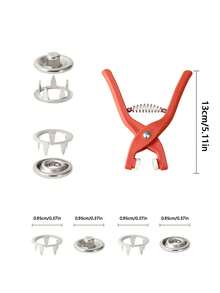 50pcs Snap Button Kit With Plastic Snap Pliers, DIY Craft Invisible Snaps For Sewing On Clothes, Hats, Bags, Pockets, Blankets, Tablecloths And More - Multicolor - View 6