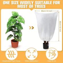 5pcs Thick Plant Frost Protection Cover, Drawstring Non-Woven Fabric Winter Plant Anti-Freeze Cover - Multicolor - View 4