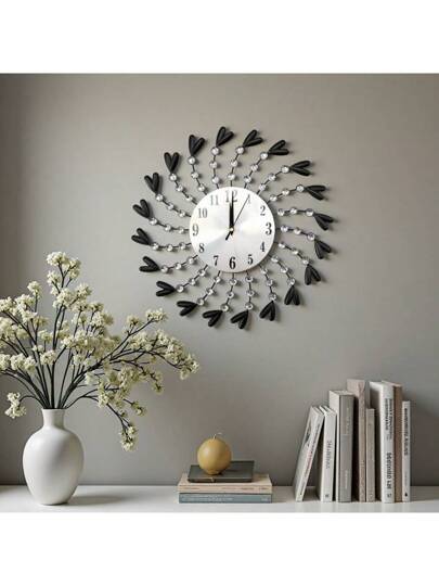 1pc 14.96 Inch Moderne Metal Wand Klok Living Room, Kitchen, Dining Bedroom, Office Non Ticking Easy To Read Silently,Home ,Room Birthday Graduation Bedroom Dormitory Back School view 9