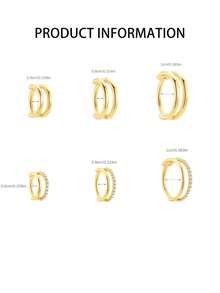 1 件装 S925 纯银简约双层亮面肚脐环，双排镶钻肚脐环，身体穿孔肚脐耳钉 - 肚臍環 - 查看 7