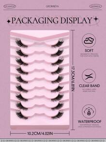 GROINNEYA 9 Pairs Half Lashes Clear Band Eyelashes Cat Eye False Eyelashes Short Soft 3d Faux Mink Eyelashes Soft Natural Makeup(BP07) Strip Lashes,Lashes,Eyelashes,Fake Lashes
