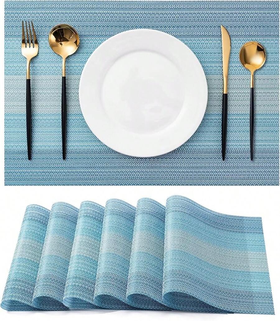 Washable Vinyl Placemats Set Of 4 For Indoor/Outdoor Use - D-ocean Geode - View 1