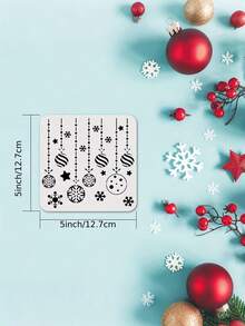 16-teiliges DIY Weihnachtsschablonen-Set, 5x5 Zoll wiederverwendbare Kunststoffschablone zum Malen auf Grußkarten und Dekorationen, festliche Zeichenschablone für Feiertags-Projekte