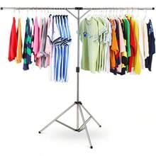 Soportes Tendederos Extensible y Plegable Secado de la Ropa del Ahorro de Espacio Portátil Plegable, estante de sequía ajustable del lavadero del acero inoxidable de la alta capacidad(Incluye 10x ganchos a prueba de viento y una Bolsa) - 1 - Ver 8