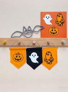 万圣节毛毡旗装饰，万圣节手工复古挂饰，秋季南瓜鬼魂毛毡装饰，庭院秋季户外横幅，适用于秋季感恩节、派对、万圣节、卧室、鬼屋、壁炉、墙壁、室内、室外、生日、家居悬挂装饰、秋季装饰