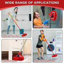 4 Pack Chenille Mop Heads Replacements Compatible With O-Cedar Easy Wring 1 Tank System Chenille Duster Replacement Heads Reusable Spin Mop Pad Washable Dust Refills For Floor Cleaning(Red) - Đỏ - Xem 5