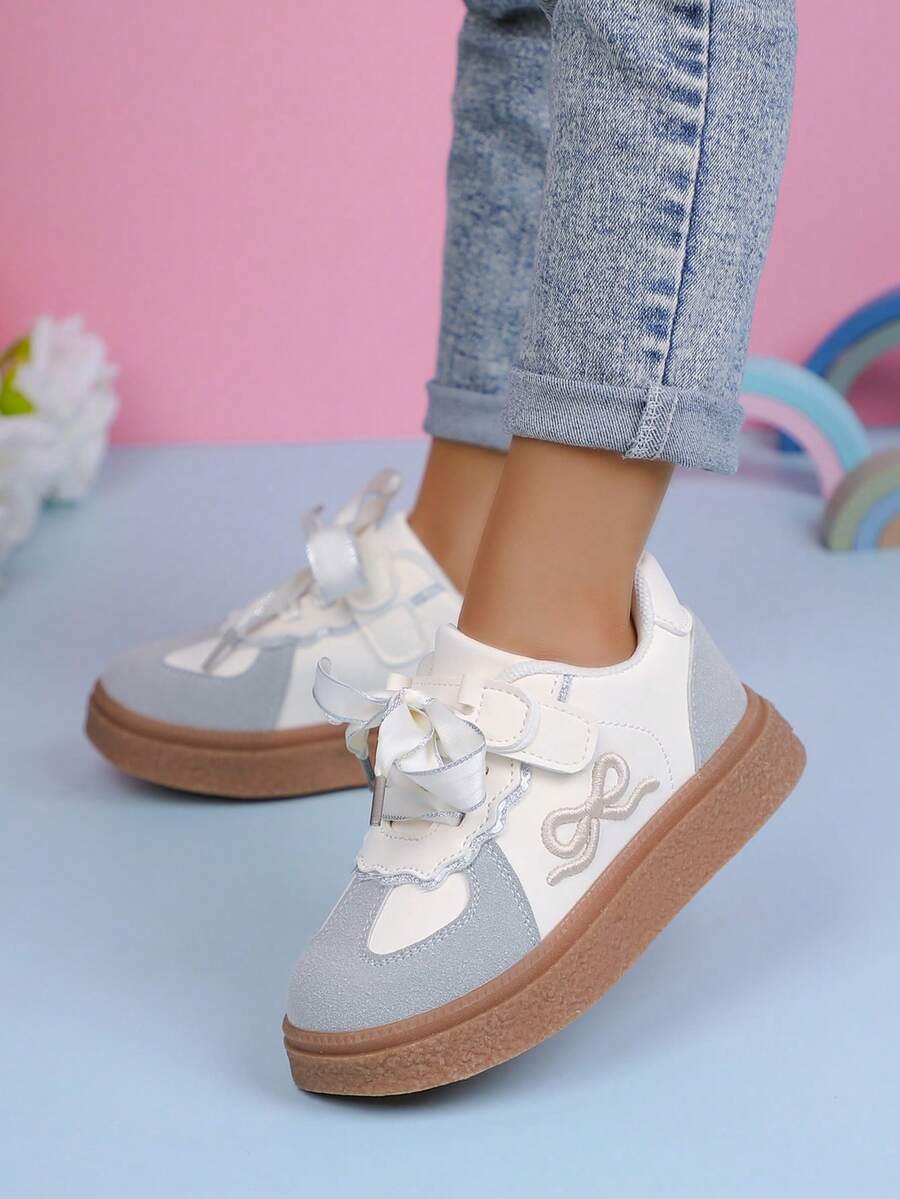 女童运动鞋，儿童运动鞋，银色芭蕾款，2025年春秋季新品 - 灰色 - 查看 1