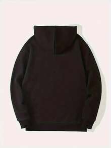 Sudadera con capucha de diseño divertido para hombres, negra, de manga larga, diseño de moda - Negro - Ver 3
