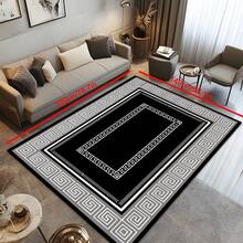 1pc Luxury Nordic Modern Abstract Geometric Area Rug, Circular Pattern Rectangle Soft Faux Wool Washable Carpet, Suitable For Living Room, Bedroom, Entryway, Bathroom, Hallway, Patio, Kitchen, Indoor Outdoor, All Season Large Size Mat, Classic Black Gray - Home Decor - Multicolor - View 16
