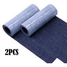 1/2/3pcs 3 Color Options Available: Jean Iron-On Patches, 3 X 20 Inch Repair Patches, Easily Cuttable Into Any Desired Shape, Clothing, Self-Adhesive Iron-On Patches, DIY Hole Patch (Dark Blue, Light Blue, Black) - View 10