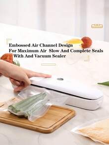 2 paquetes de rollos selladores al vacío, de 3M de longitud, duraderos y resistentes al desgarro, bolsas de almacenamiento de alimentos al vacío para cocina, para almacenamiento de alimentos y cocción a baja temperatura, artículos esenciales de cocina para el hogar - Blanco - Ver 11