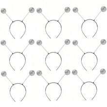 4pcs/Set Holiday Party Fun Cosplay Alien Halloween Valentine's Day Gift Glasses + Headband Mask Makeup Ball Party Gloves Hair Accessories Costume Props, New Glitter Sequin Christmas Party Stage Outfit