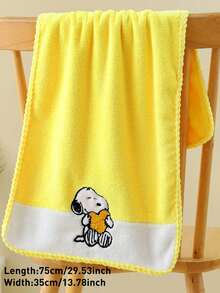 Snoopy Series Towel 1pc, 75*35cm, Made of Highly Absorbent and Soft Fabric, Skin-Friendly Material, Anti-detachment Weaving, Low Allergenicity, Featuring Cartoon Embroidery Patterns, Sealed Edge Design, Low Allergenicity, Featuring Cartoon Embroidery Patterns, Sealed Edge Design, Soft Texture, Quick, Softings Suitable for Children, Adults, Fans of "Peanuts" Comic, Applicable for Use in Bathrooms, Swimming Pools, Travel, Family Use, Beach Outings, After Shower Drying, Comfortable Wrapping - 彩色 - 查看 10