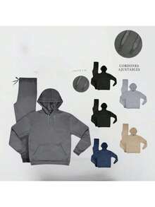 Men Sweatshirt Co-Ords - Black - View 3