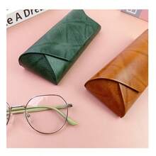 1 件便携式手工 PU 眼镜盒，时尚眼镜/太阳镜盒