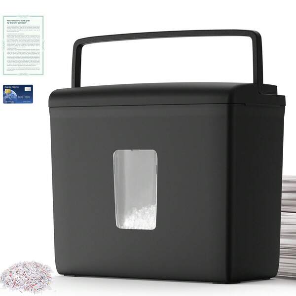 Advwin Advwin Paper Shredder Automatic Cross Cut P-4 Security, 5 Sheets, 11L Removable Bin, Portable Handle, Paper/Credit Card Shredder For Home Office