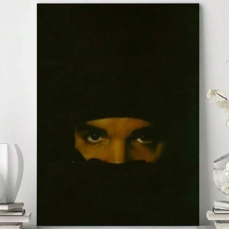 Framed Drake-Inspired  Canvas Poster, Dark Lane Art Print,   Ideal For Living Room, Bedroom, Bathroom, Kitchen, Office, Cafe Decor, Bedroom Artwork|Mysterious Decor For Halloween, Christmas, Living Room, Room And Bathroom Decorations - 裱框 - 查看 1